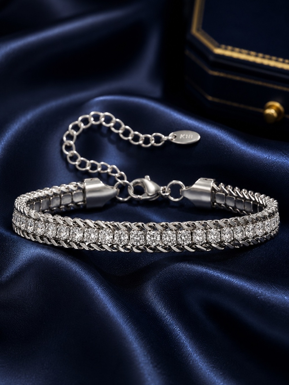 Stainless Steel Jewelry Tennis Chain Women Bracelet - Picture 3 of 4